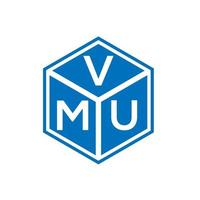 diseño de logotipo de letra vmu sobre fondo negro. concepto de logotipo de letra de iniciales creativas vmu. diseño de letras vmu. vector