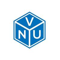 diseño de logotipo de letra vnu sobre fondo negro. vnu creativo concepto de logotipo de letras iniciales. diseño de letras vnu. vector