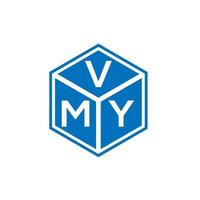 diseño del logotipo de la letra vmy sobre fondo negro. concepto de logotipo de letra de iniciales creativas vmy. diseño de letra vmy. vector