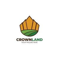 Crown land logo vector