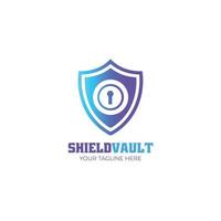 Shield vault logo vector