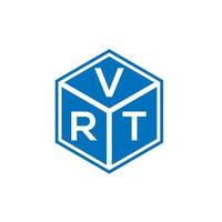 diseño de logotipo de letra vrt sobre fondo negro. concepto de logotipo de letra de iniciales creativas vrt. diseño de letras vrt. vector