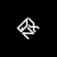 QNX letter logo design on black background. QNX creative initials letter logo concept. QNX letter design. vector