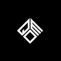 QOM letter logo design on black background. QOM creative initials letter logo concept. QOM letter design. vector