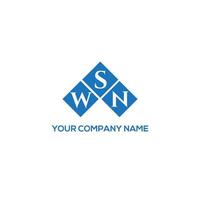 WSN letter logo design on white background. WSN creative initials letter logo concept. WSN letter design. vector