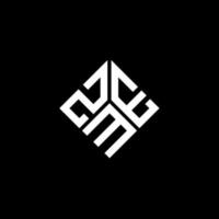 ZME letter logo design on black background. ZME creative initials letter logo concept. ZME letter design. vector