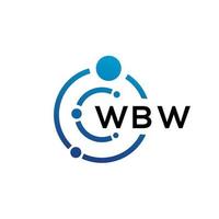 diseño de logotipo de tecnología de letra wbw sobre fondo blanco. Las iniciales creativas de wbw escriben el concepto de logotipo. diseño de letras wbw. vector