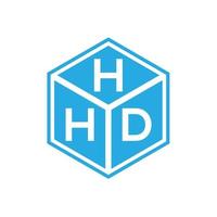 diseño del logotipo de la letra hhd sobre fondo negro. concepto de logotipo de letra de iniciales creativas hhd. diseño de letras hhd. vector