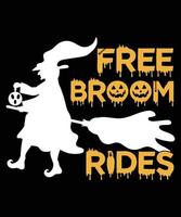 Free Broom Rides T-Shirt Design vector