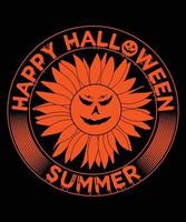 plantilla de diseño de camiseta de verano feliz halloween vector