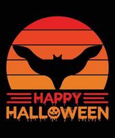 Happy Halloween Bats T-shirt Design Template vector