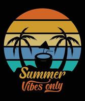 Summer Vibes Only Sunset T-Shirt design vector