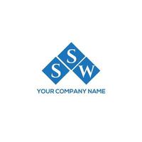 SSW letter logo design on white background. SSW creative initials letter logo concept. SSW letter design. vector