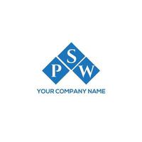 diseño de logotipo de letra psw sobre fondo blanco. concepto de logotipo de letra de iniciales creativas psw. diseño de carta psw. vector