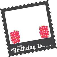 decoración de marco de cumpleaños con globos rosas vector