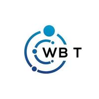 WBT letter technology logo design on white background. WBT creative initials letter IT logo concept. WBT letter design. vector