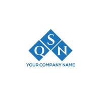 QSN letter logo design on white background. QSN creative initials letter logo concept. QSN letter design. vector