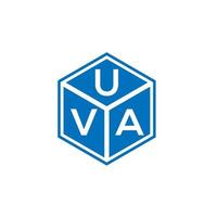 UVA letter logo design on black background. UVA creative initials letter logo concept. UVA letter design. vector