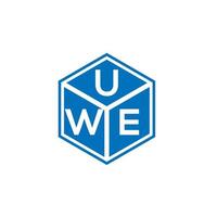 diseño del logotipo de la letra uwe sobre fondo negro. concepto de logotipo de letra de iniciales creativas uwe. diseño de letras uwe. vector