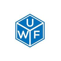 diseño de logotipo de letra uwf sobre fondo negro. concepto de logotipo de letra de iniciales creativas uwf. diseño de letras uwf. vector