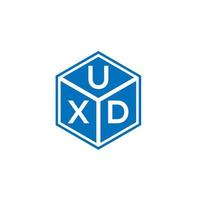 diseño de logotipo de letra uxd sobre fondo negro. Concepto de logotipo de letra de iniciales creativas uxd. diseño de letras uxd. vector