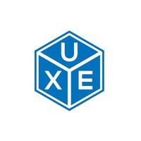 UXE letter logo design on black background. UXE creative initials letter logo concept. UXE letter design. vector
