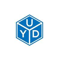 UYD letter logo design on black background. UYD creative initials letter logo concept. UYD letter design. vector