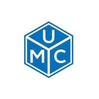 UMC letter logo design on black background. UMC creative initials letter logo concept. UMC letter design. vector