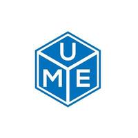 diseño de logotipo de letra ume sobre fondo negro. ume creative iniciales carta logo concepto. diseño de letra ume. vector