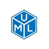 UML letter logo design on black background. UML creative initials letter logo concept. UML letter design. vector