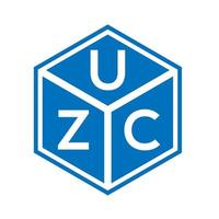 diseño de logotipo de letra uzc sobre fondo negro. concepto de logotipo de letra de iniciales creativas uzc. diseño de letras uzc. vector