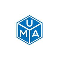 UMA letter logo design on black background. UMA creative initials letter logo concept. UMA letter design. vector