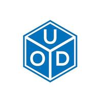 diseño de logotipo de letra uod sobre fondo negro. concepto de logotipo de letra de iniciales creativas uod. diseño de letra uod. vector