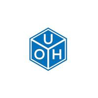 UOH letter logo design on black background. UOH creative initials letter logo concept. UOH letter design. vector