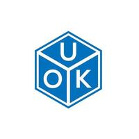 diseño de logotipo de letra uok sobre fondo negro. uok concepto creativo del logotipo de la letra inicial. uok diseño de letras. vector