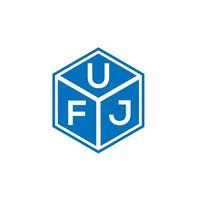 diseño del logotipo de la letra ufj sobre fondo negro. concepto de logotipo de letra de iniciales creativas ufj. diseño de letras ufj. vector