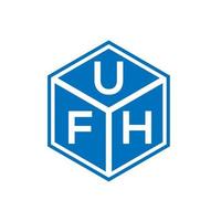 diseño del logotipo de la letra ufh sobre fondo negro. concepto de logotipo de letra de iniciales creativas ufh. diseño de letras ufh. vector