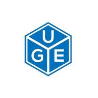UGE letter logo design on black background. UGE creative initials letter logo concept. UGE letter design. vector