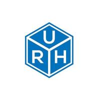 diseño del logotipo de la letra urh sobre fondo negro. ur concepto creativo del logotipo de la letra de las iniciales. diseño de letra urh. vector