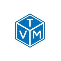 diseño de logotipo de letra tvm sobre fondo negro. concepto de logotipo de letra de iniciales creativas de tvm. diseño de letras tvm. vector