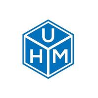 UHM letter logo design on black background. UHM creative initials letter logo concept. UHM letter design. vector