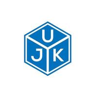 UJK letter logo design on black background. UJK creative initials letter logo concept. UJK letter design. vector