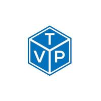 diseño de logotipo de letra tvp sobre fondo negro. concepto de logotipo de letra de iniciales creativas de tvp. diseño de letras tvp. vector
