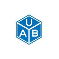 diseño de logotipo de letra uab sobre fondo negro. concepto de logotipo de letra de iniciales creativas uab. diseño de letras uab. vector