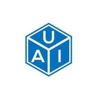 diseño del logotipo de la letra uai sobre fondo negro. concepto de logotipo de letra de iniciales creativas de uai. diseño de letras ui. vector