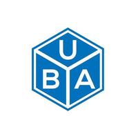 diseño de logotipo de letra uba sobre fondo negro. concepto de logotipo de letra de iniciales creativas de uba. diseño de letras uba. vector