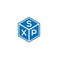 diseño de logotipo de letra sxp sobre fondo negro. concepto de logotipo de letra de iniciales creativas sxp. diseño de letras sxp. vector