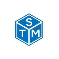 diseño de logotipo de letra stm sobre fondo negro. concepto de logotipo de letra de iniciales creativas de stm. diseño de letras stm. vector