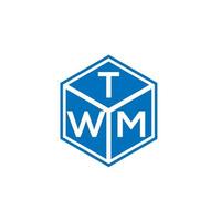 diseño de logotipo de letra twm sobre fondo negro. concepto de logotipo de letra de iniciales creativas twm. diseño de letras twm. vector