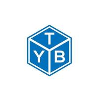 TYB letter logo design on black background. TYB creative initials letter logo concept. TYB letter design. vector